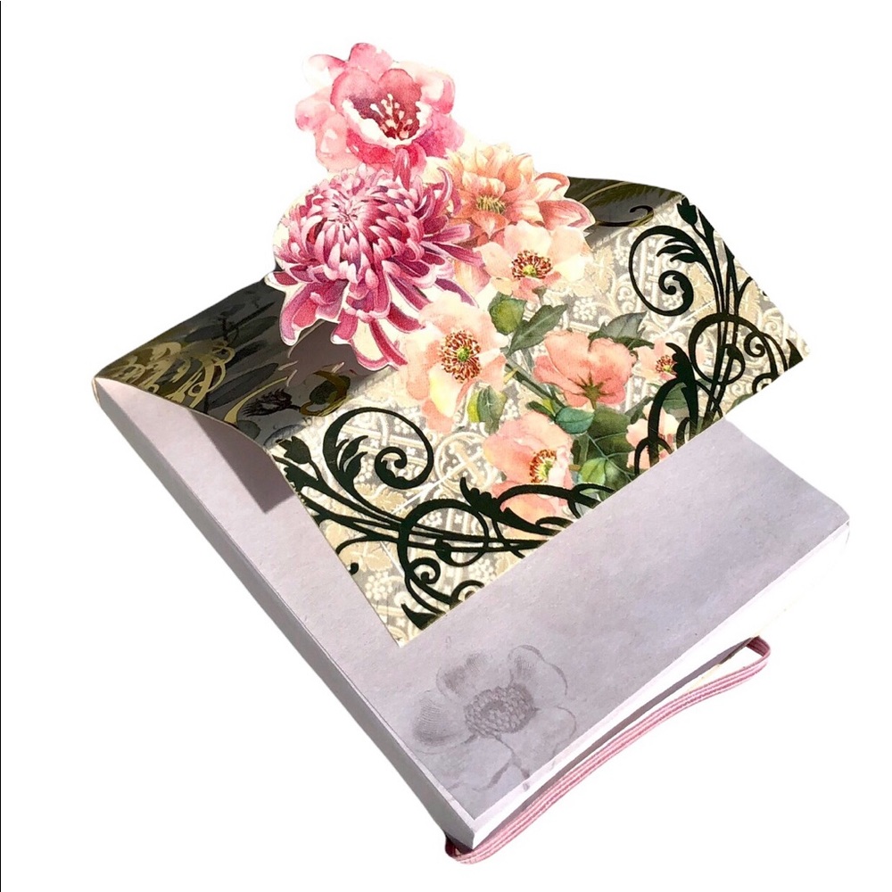 Punch Studio Botanical Bungee Pop Up Mini Pocket Gold Foil Gem Notepad (60748)